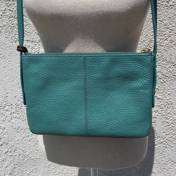 Sacoche Fossil Authentique En Cuir Rouge - Occasion Bon état - Fabriquée En Italie
